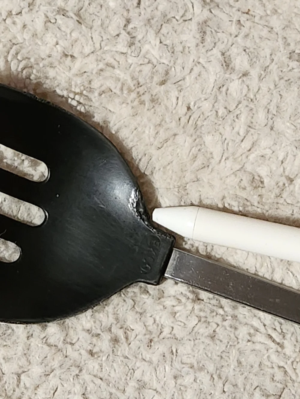 Vintage Ekco Black Nylon Slotted Spoon Utensil Stainless Steel Handle 12